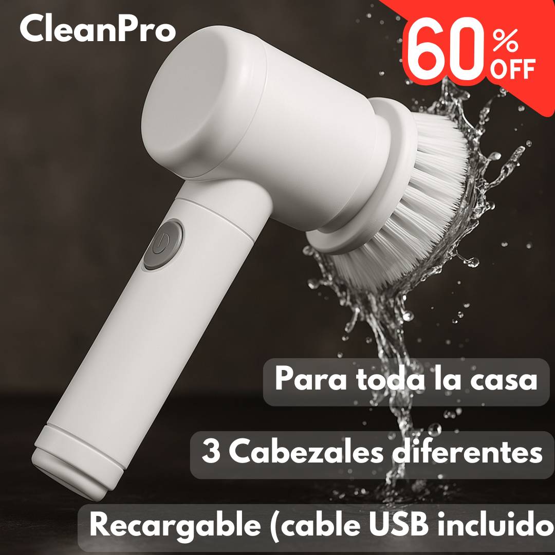 CEPILLO ELECTRICO DE LIMPIEZA 3 EN 1 LIMPIA TODO + CABEZALES INTERCAMBIABLES CON 60% DESCUENTO🔥