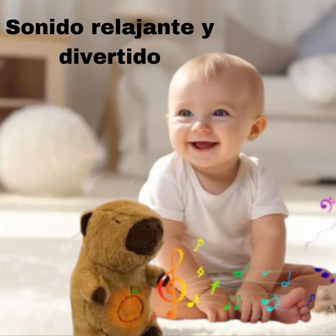 CAPIBARA DORMILÓN CON LUZ Y SONIDO/ PELUCHE ANTIESTRÉS 60% DESCUENTO🔥