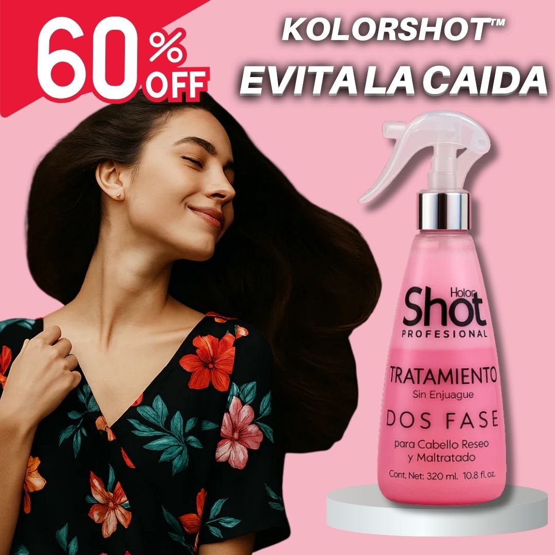 KolorShot™ - Tratamiento capilar 2 Fases sin Enjuague Antí Caída y Reparación Con 60% Descuento😍