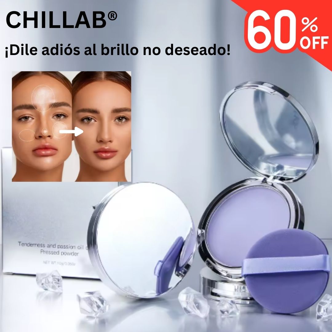 CHILLAB® POLVO MATE CONTROLADOR DE BRILLO PARA ROSTRO DE LAVANDA😍CON 60% DESCUENTO😍