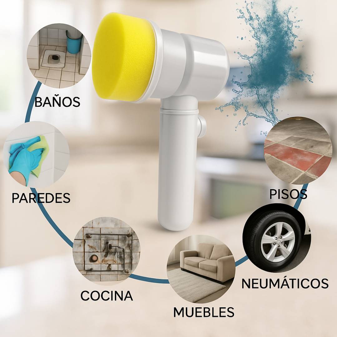 CEPILLO ELECTRICO DE LIMPIEZA 3 EN 1 LIMPIA TODO + CABEZALES INTERCAMBIABLES CON 60% DESCUENTO🔥