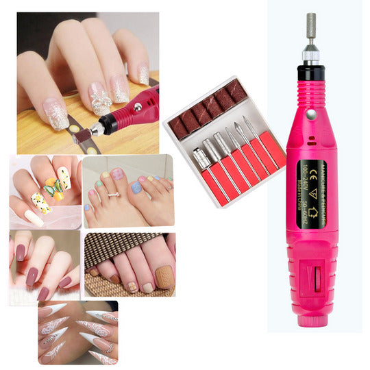 Kit de 6 cabezas PULIDOR DE UÑAS ELECTRICO - Set de Manicure y Pedicura