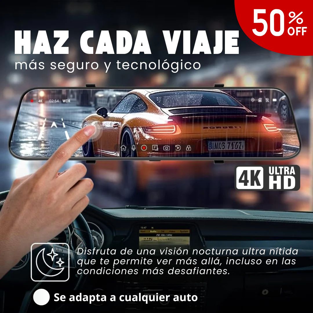 PRO 4K | EL ESPEJO INTELIGENTE QUE REVOLUCIONA TU CONDUCCIÓN CON TECNOLOGÍA AVANZADA 360