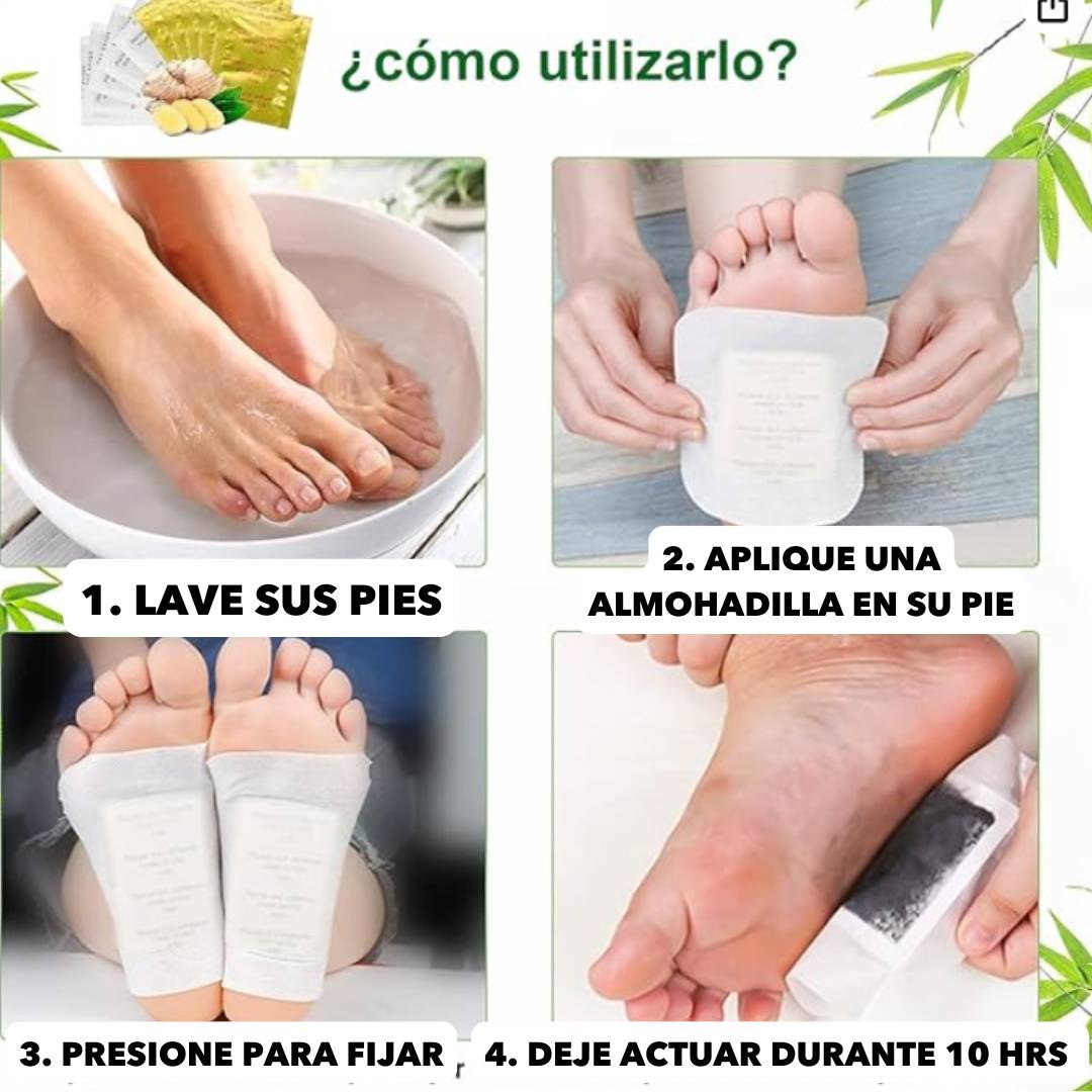 100 PARCHES KINOKI PARA PIES 100% NATURALES CON EXTRACTOS DE BAMBÚ 🔥60% DESCUENTO🔥