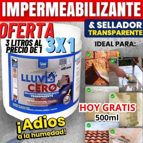 Sellador Impermeabilizante Profesional de 3 Litros al precio de 1 + 500ml GRATIS