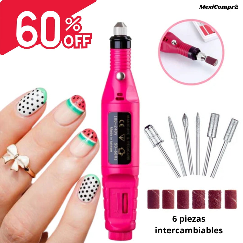 Kit de 6 cabezas PULIDOR DE UÑAS ELECTRICO - Set de Manicure y Pedicura