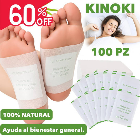 100 PARCHES KINOKI PARA PIES 100% NATURALES CON EXTRACTOS DE BAMBÚ 🔥60% DESCUENTO🔥