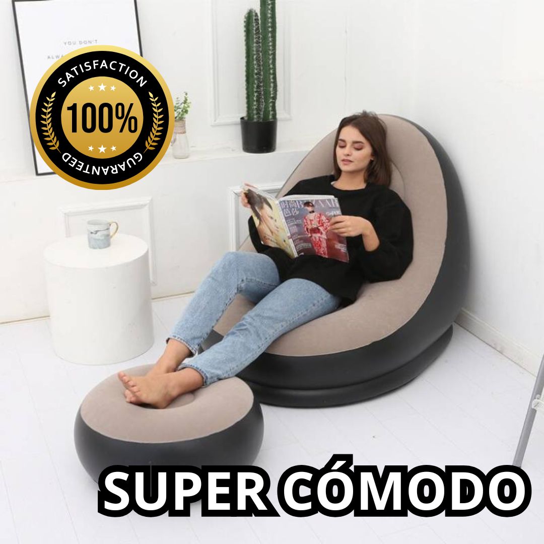 SILLÓN INFLABLE COMODO Y LIGERO + REPOSA PIES DE REGALO🎁