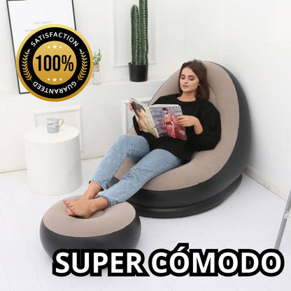 SILLÓN INFLABLE COMODO Y LIGERO + REPOSA PIES DE REGALO🎁