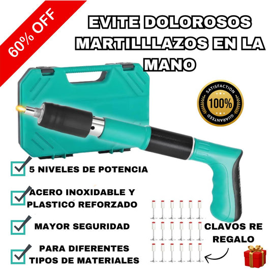 KIT PISTOLA DE CLAVOS DE ALTA PRESION + CLAVOS DE REGALO🎁 60% DESCUENTO🔥