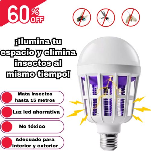 2 EN 1 FOCO LED ATRAPA INSECTOS 60% DESCUENTO🔥