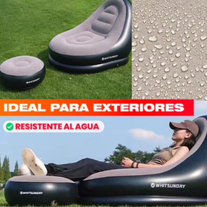 SILLÓN INFLABLE COMODO Y LIGERO + REPOSA PIES DE REGALO🎁