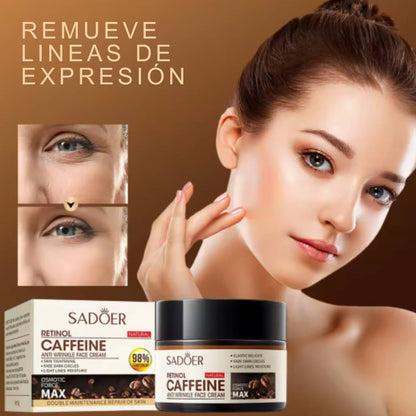 CREMA PARA DISMINUIR LINEAS DE EXPRESIÓN CON RETINOL Y CAFEINA NATURAL 🔥OFERTA 2X1🔥