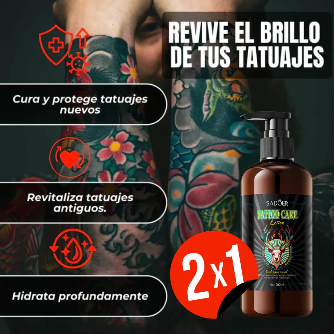 LOCIÓN HIDRATANTE  PARA TATUAJES, RECUPERA EL BRILLO Y SUAVIZA🔥OFERTA LIMITADA 2X1 🔥