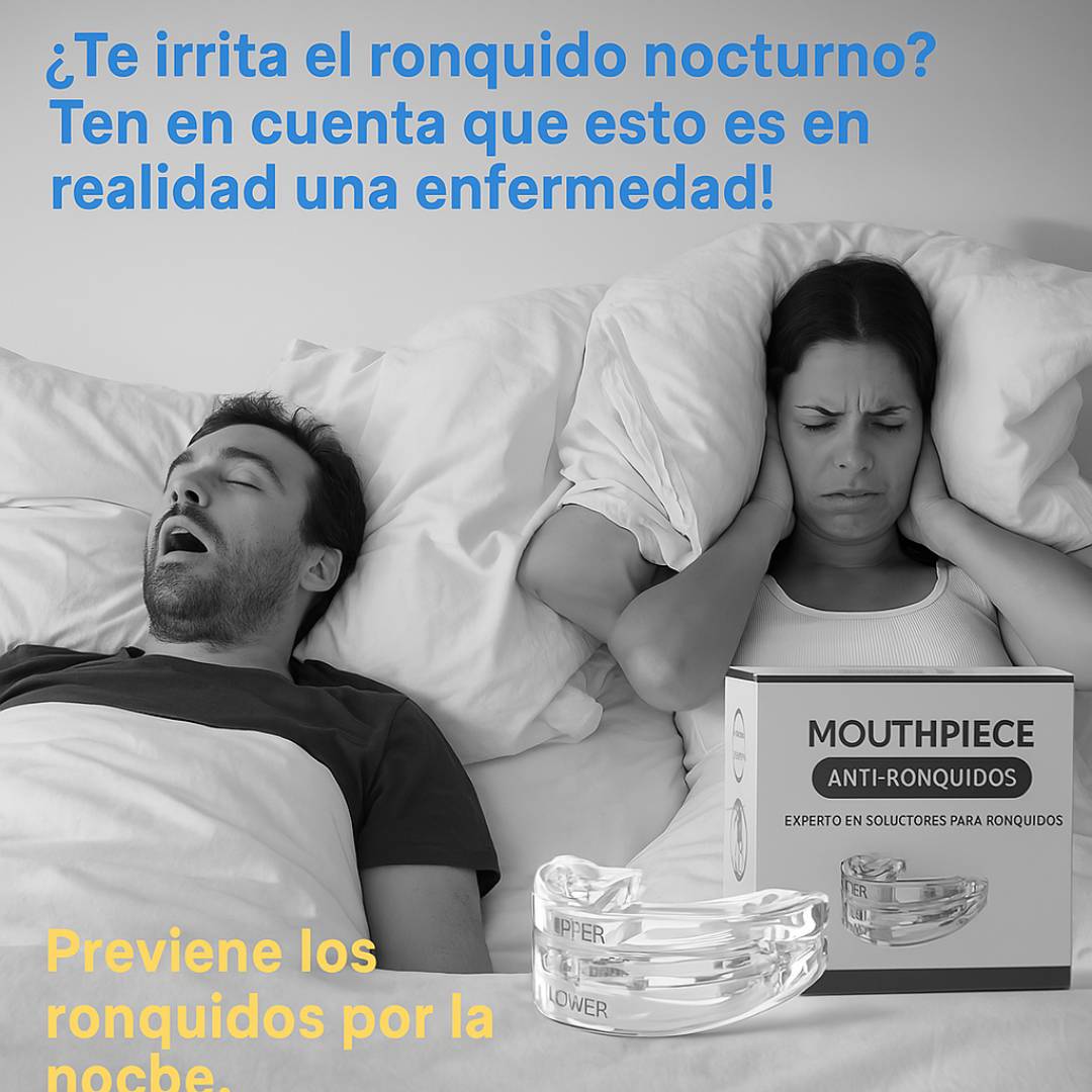 BOQUILLA ANTIRONQUIDOS Y ANTIBRUXISMO MOUTHPIECE® AJUSTABLE CON 60% DESCUENTO🔥