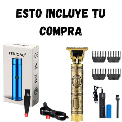 2X1 COMBO MAQUINA AFEITADORA PROFESIONAL FEIHONG® Y PATILLERA BUDAPRO® CON 60% DESCUENTO🔥