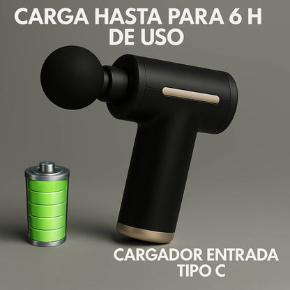 MINI PISTOLA DE MASAJES CORPORAL PORTÁTIL CON 6 VELOCIDADES Y CABEZALES INTERCAMBIABLES  CON 60% DESCUENTO🔥