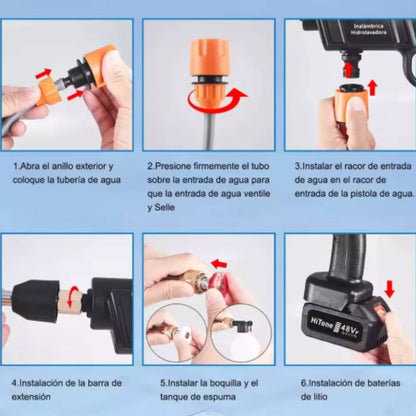 Hidrolavadora Inalámbrica con 3 Modos de Chorro Súper potente WarPro®🔥con 60% Descuento🔥