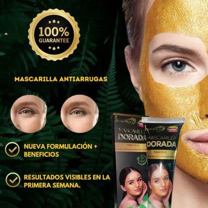 MASCARILLA DORADA GOLDCARE® ACLARADORA CON COLAGENO 🔥SÚPER OFERTA Lleva 3 y Paga 1 🔥