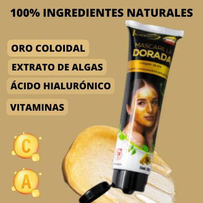 MASCARILLA DORADA GOLDCARE® ACLARADORA CON COLAGENO 🔥SÚPER OFERTA Lleva 3 y Paga 1 🔥