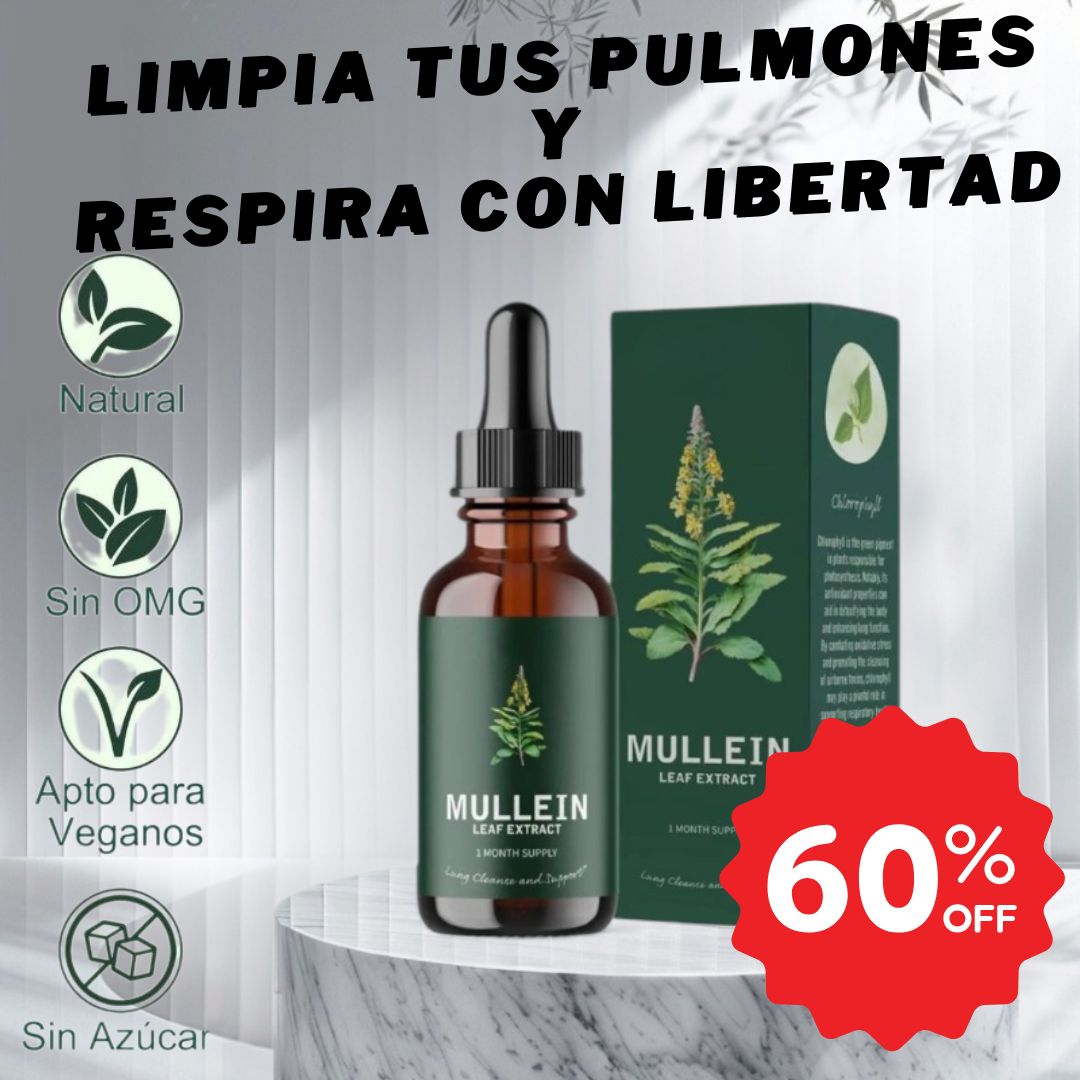 Mullein Gotas Limpieza Pulmonar 🔥60% de Descuento🔥 Respira con alivio.