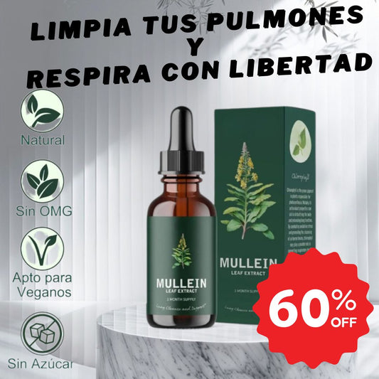 Mullein Gotas Limpieza Pulmonar 🔥60% de Descuento🔥 Respira con alivio.