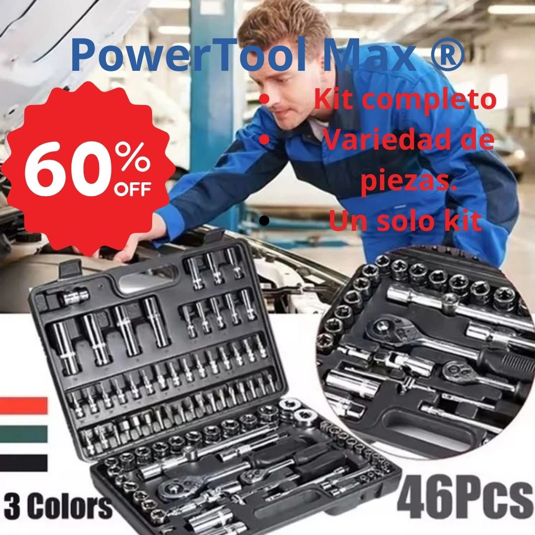 Juego de Llaves 46 Piezas PowerTool Max 46™:!Lo necesario en un solo estuche!