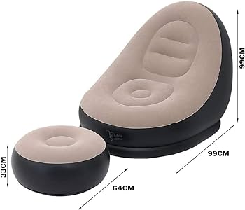SILLÓN INFLABLE COMODO Y LIGERO + REPOSA PIES DE REGALO🎁