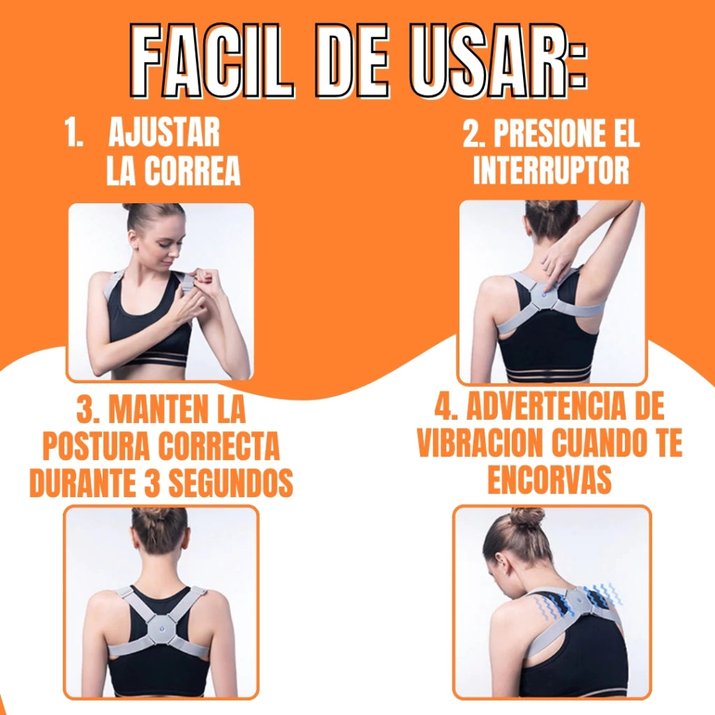 CORRECTOR DE POSTURA PROFESIONAL CON SENSOR INTELIGENTE RECARGABLE