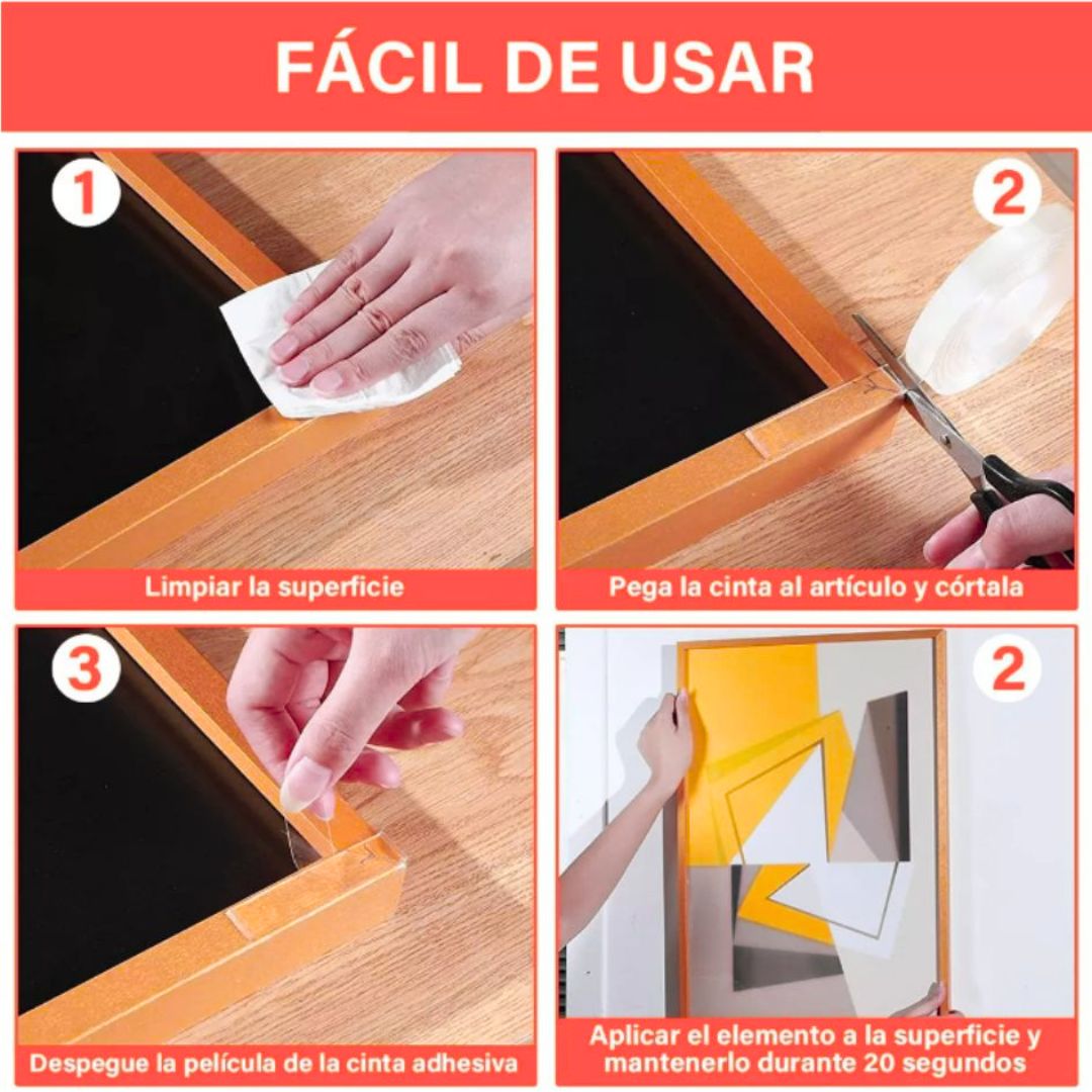 Cinta Doble Cara Para el Hogar Pegamax® Lavable Y Reutilizable SÚPER  PROMOCIÓN 3x1