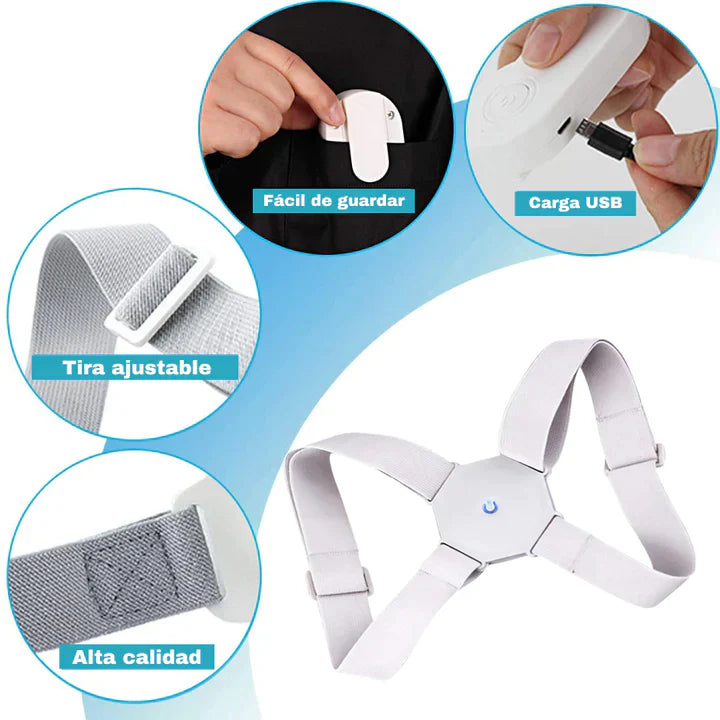 CORRECTOR DE POSTURA PROFESIONAL CON SENSOR INTELIGENTE RECARGABLE