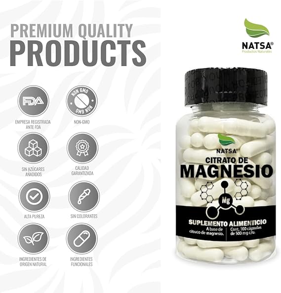 Natsa®  Citratos de Magnesio Y Potasio 100caps 🔥EL ORIGINAL 🔥