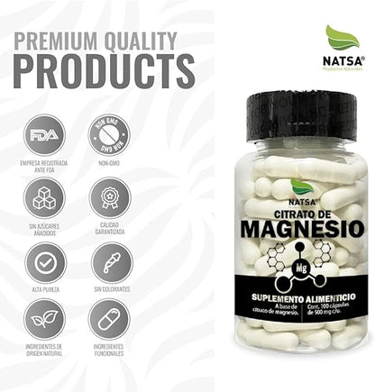 Natsa®  Citratos de Magnesio Y Potasio 100caps 🔥EL ORIGINAL 🔥
