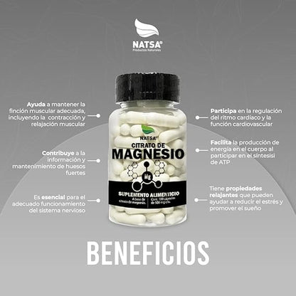 Natsa®  Citratos de Magnesio Y Potasio 100caps 🔥EL ORIGINAL 🔥
