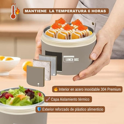 PACK LUNCHBOX®: 4 Loncheras Térmicas 🔥60% de Descuento🔥+ ¡Maleta gratis! Tu comida caliente durante horas✨
