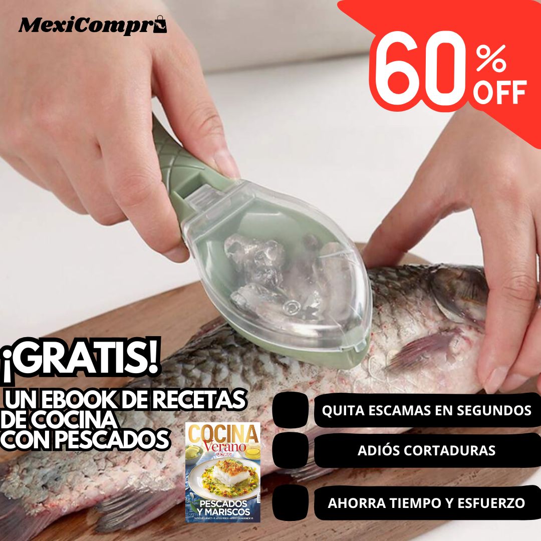 PELADOR PROFESIONAL DE ESCAMAS DE PESCADO EN SEGUNDOS + 🔥EBOOK DE RECETAS CON PESCADO GRATIS🔥