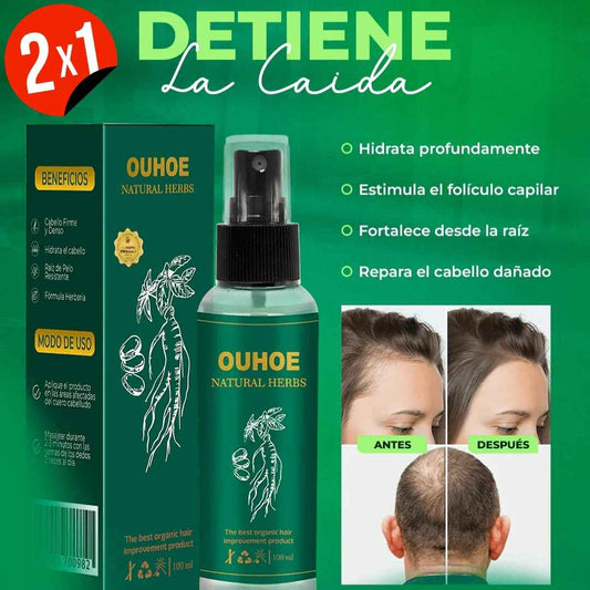Spray Para Crecimiento De Cabello y Bello Rápido OUHOE® ORIGINAL 🔥Lleva 2 y paga 1🔥.