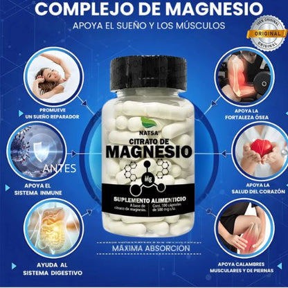 Natsa®  Citratos de Magnesio Y Potasio 100caps 🔥EL ORIGINAL 🔥