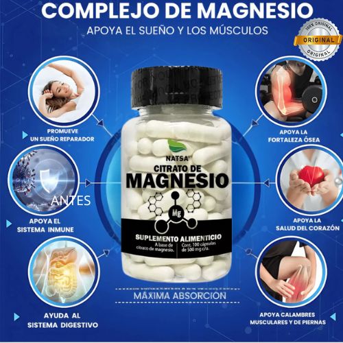 Natsa®  Citratos de Magnesio Y Potasio 100caps 🔥EL ORIGINAL 🔥