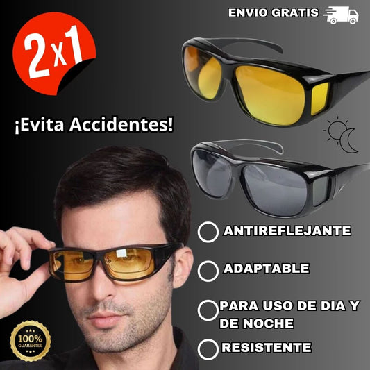LENTES ANTIRREFLEJANTES DIA/NOCHE CALIDAD HD 🔥FULLVISTAPRO® AL 2X1