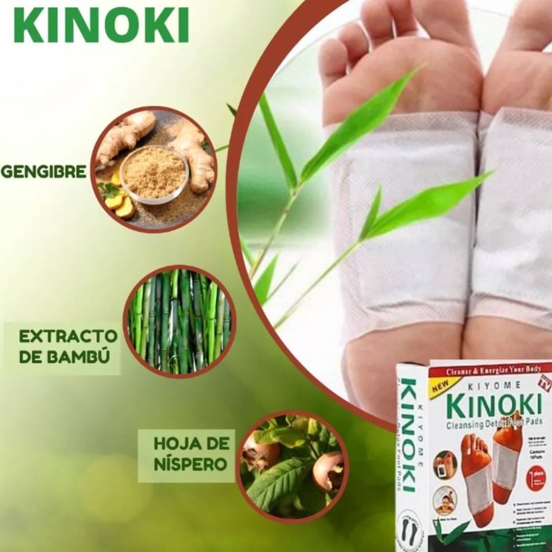100 PARCHES KINOKI PARA PIES 100% NATURALES CON EXTRACTOS DE BAMBÚ 🔥60% DESCUENTO🔥