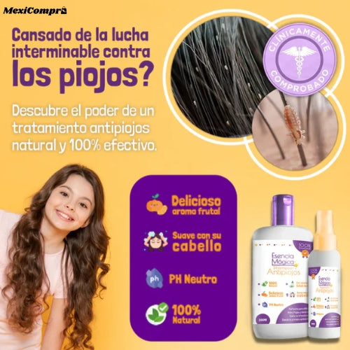 KIT Anti-Piojos Shampoo, Repelente y Peine 🔥60% de Descuento🔥