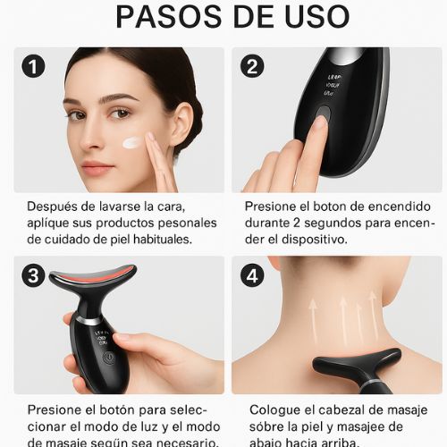 Masajeador Facial Led LiftingPro® Antiarrugas Con 60% Descuento😍