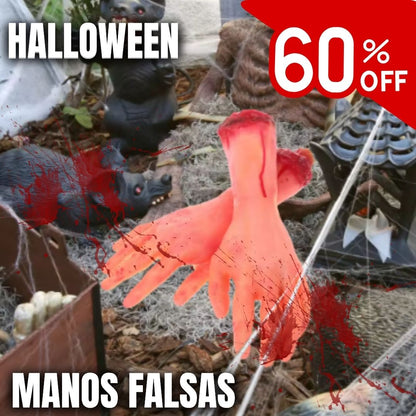Manos de Látex Sangrientas para Halloween: Decoración Espeluznante para tu Fiesta Con 60% Descuento🔥