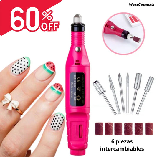 Kit de 6 cabezas PULIDOR DE UÑAS ELECTRICO - Set de Manicure y Pedicura