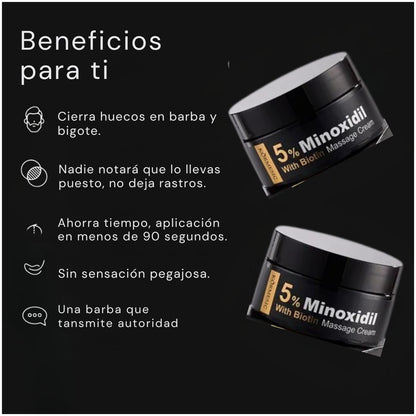 Minoxidil Crema KORMESIC®🔥60% de Descuento🔥Ten una barba poblada, limpia y envidiable.