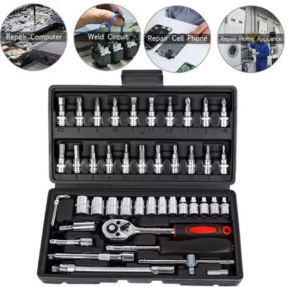 Juego de Llaves 46 Piezas PowerTool Max 46™:!Lo necesario en un solo estuche!