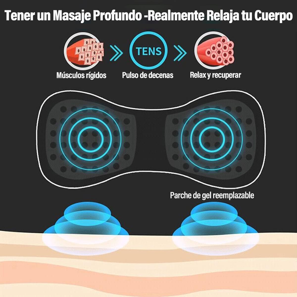 MINI MASAJEADOR ANTIESTRES RelaxaGo® CON 8 MODOS DE MASAJE 🔥OFERTA 3X1🔥