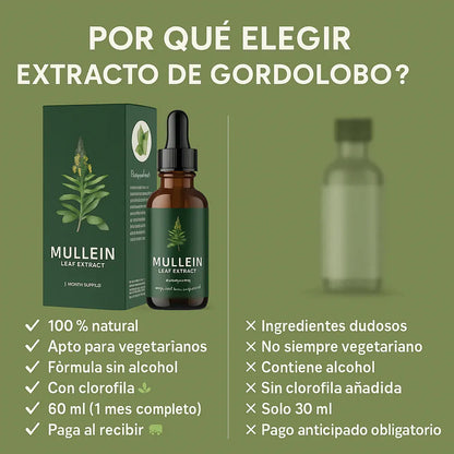 Mullein Gotas Limpieza Pulmonar 🔥60% de Descuento🔥 Respira con alivio.