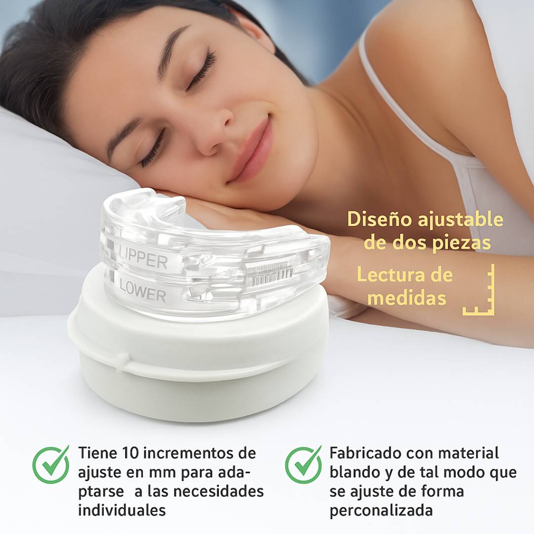 BOQUILLA ANTIRONQUIDOS Y ANTIBRUXISMO MOUTHPIECE® AJUSTABLE CON 60% DESCUENTO🔥
